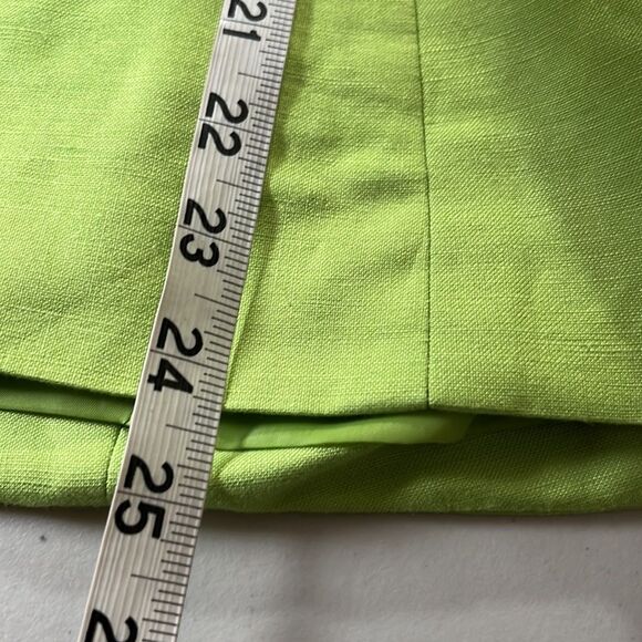 Rena Rowan 2 Piece Skirt Suit Floral Skirt Solid Jacket Lime Green Size 10 - Picture 12 of 16